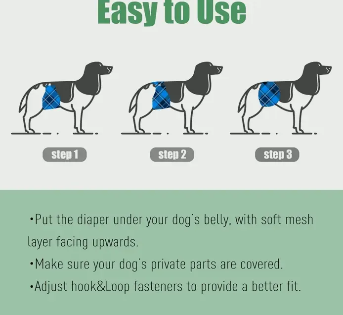 Washable Pet Belly Band - Set of 3