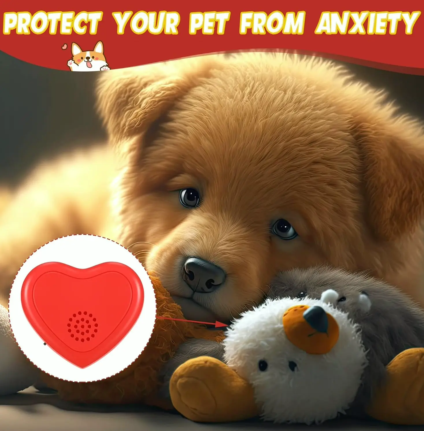 Four Pieces Heartbeat Soother for Pets Relief