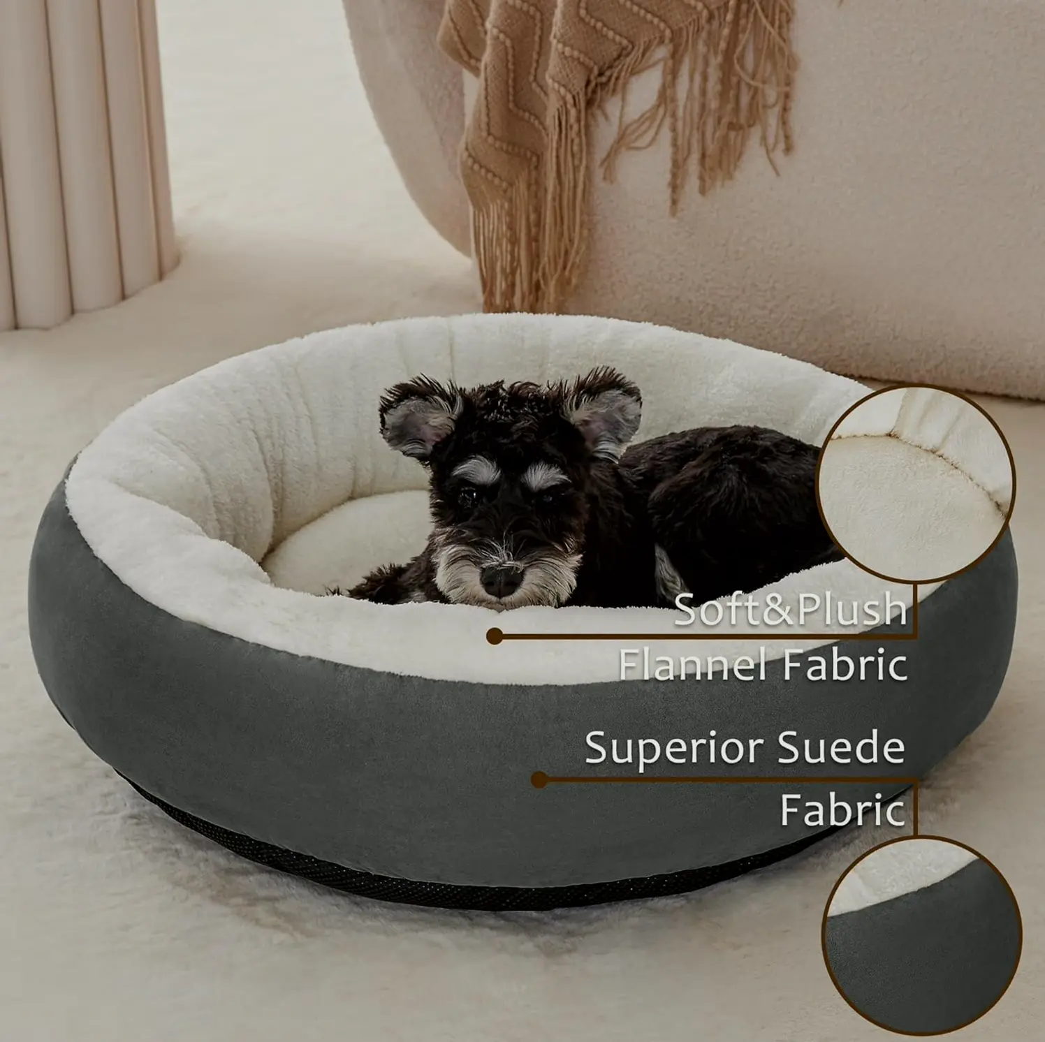 Heart's cabin Circular Donut Animal Comfort Mattress, 20in For Pets