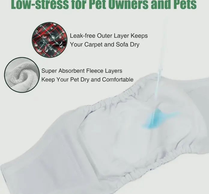 Washable Pet Belly Band - Set of 3