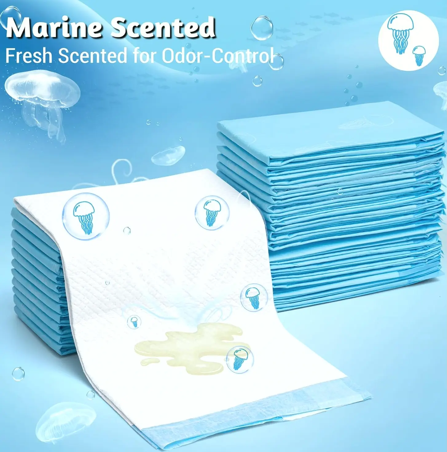 36x36in Dog Pee Pads - Super Absorbing, Marine Fragrance (Pack Count)