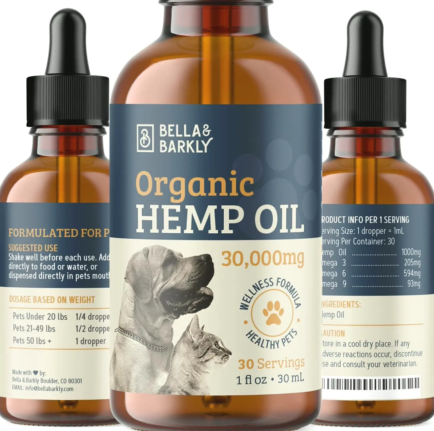 High-quality Hemp Oil for Dogs & Felines - Relieves Stress, Supports Joint Wellness