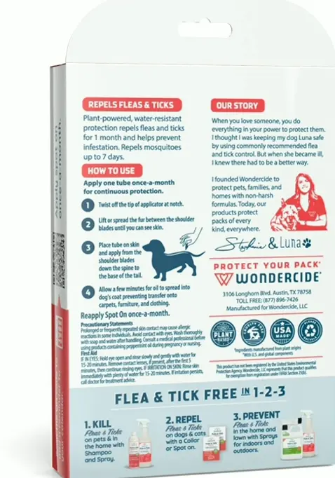 Wondercide Herbal Tick Repellent - 3 Tubes