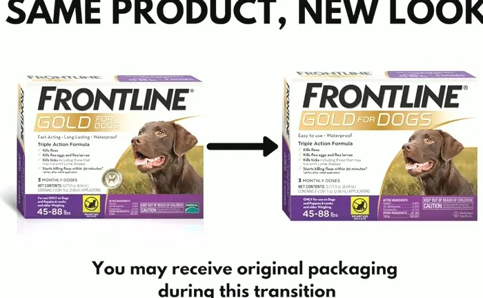 Frontline Gold Flea & Tick Solution for Large Dogs, Pack of 3