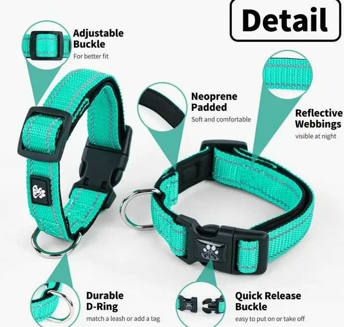 Reflective Dog Collar and Leash Set