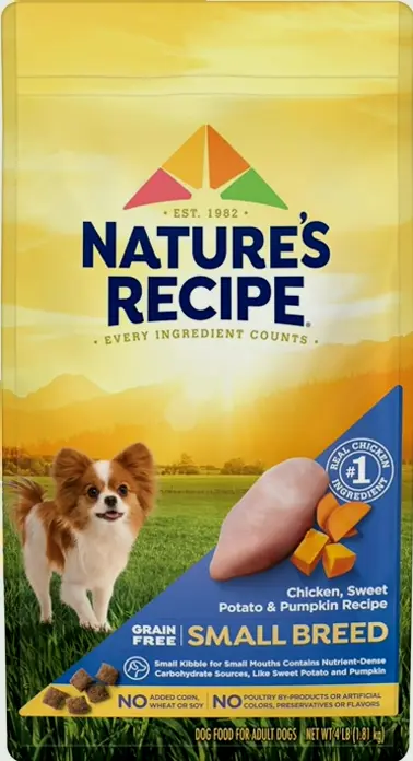 Natural Blend Gluten-Free Dog Food for Mini Dogs, Poultry, Yam & Pumpkin - 4lb Pack