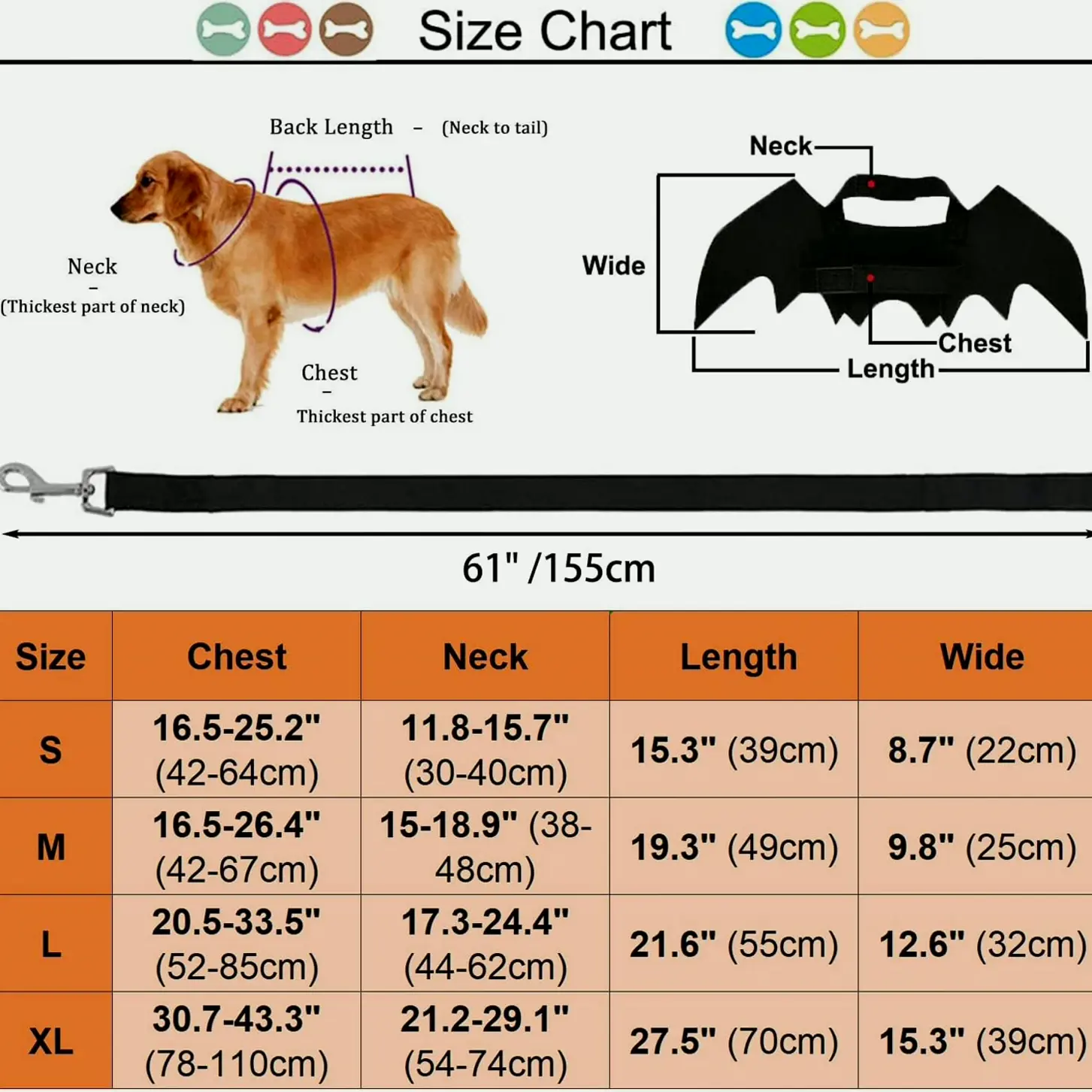 Halloween Puppy Bat Outfit with Leads