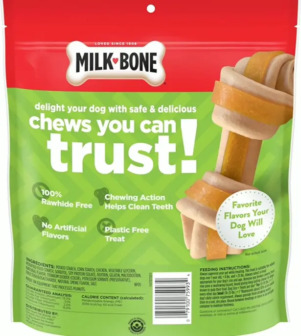 Milk Bone GnawBones: Rawhide Free Pooch Treats - Chicken Flavor, 30 Mini Knotted Bones