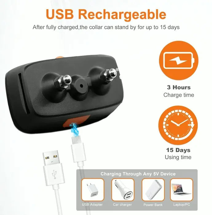 No Canine Bark Collar, Waterproof & Reusable, Customizable Sensitivity