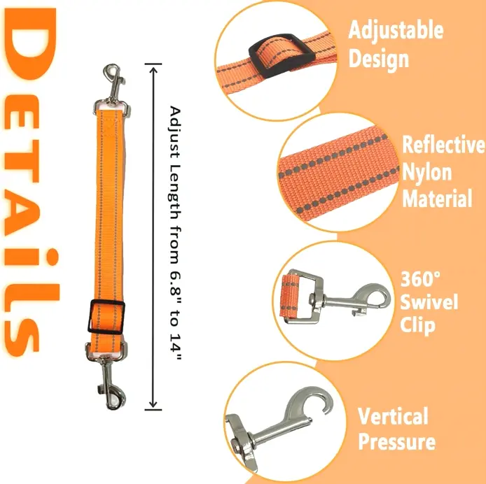 4-Pack Pet Safety Harness Clips, Modifiable Fabric