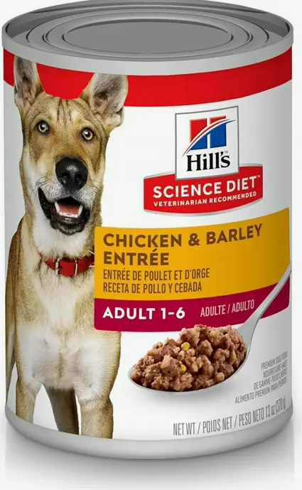 Hill's Diet Grown-Up 1-6 Moist Canine Meal, Chicken & Barley, 13 oz Can, Box of 12