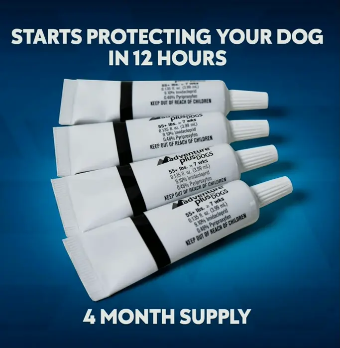 Threefold Pest Protection for Dogs - Topical Prevention - XL Dogs 55+ lbs