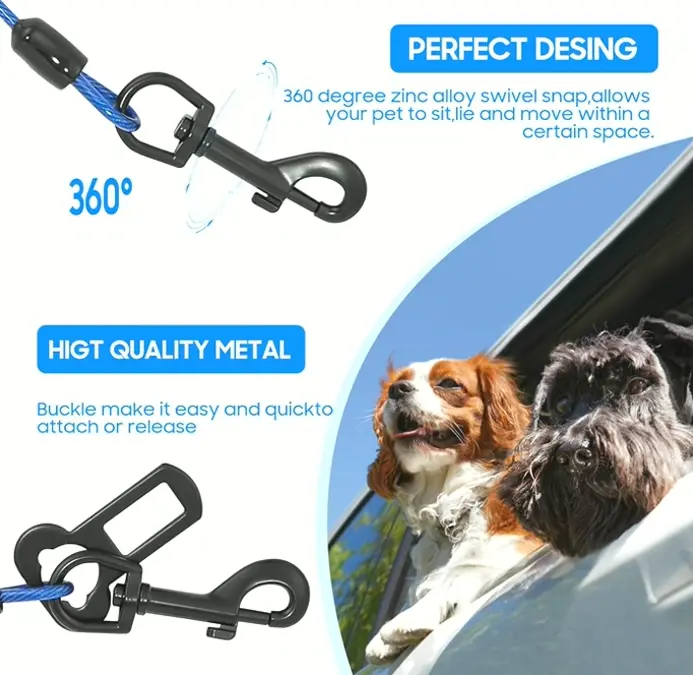 Dog Vehicle Seatbelt, Chew-Resistant Safety Restraint