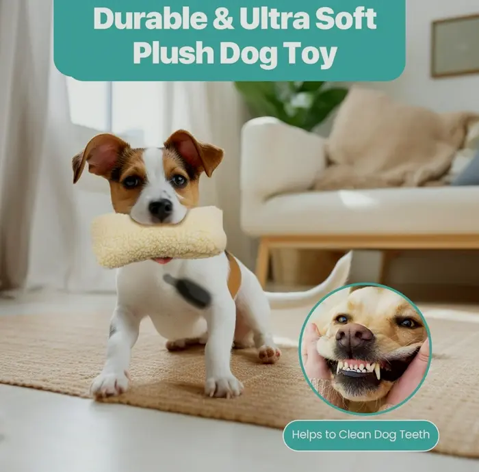 Cozy Fleece Canine Toy with Squeaker