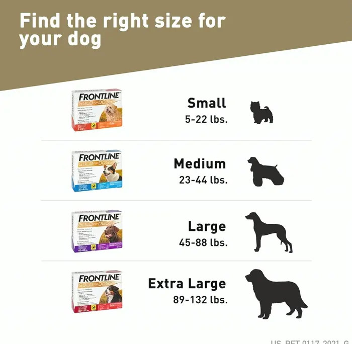 Frontline Gold Flea & Tick Solution for Large Dogs, Pack of 3