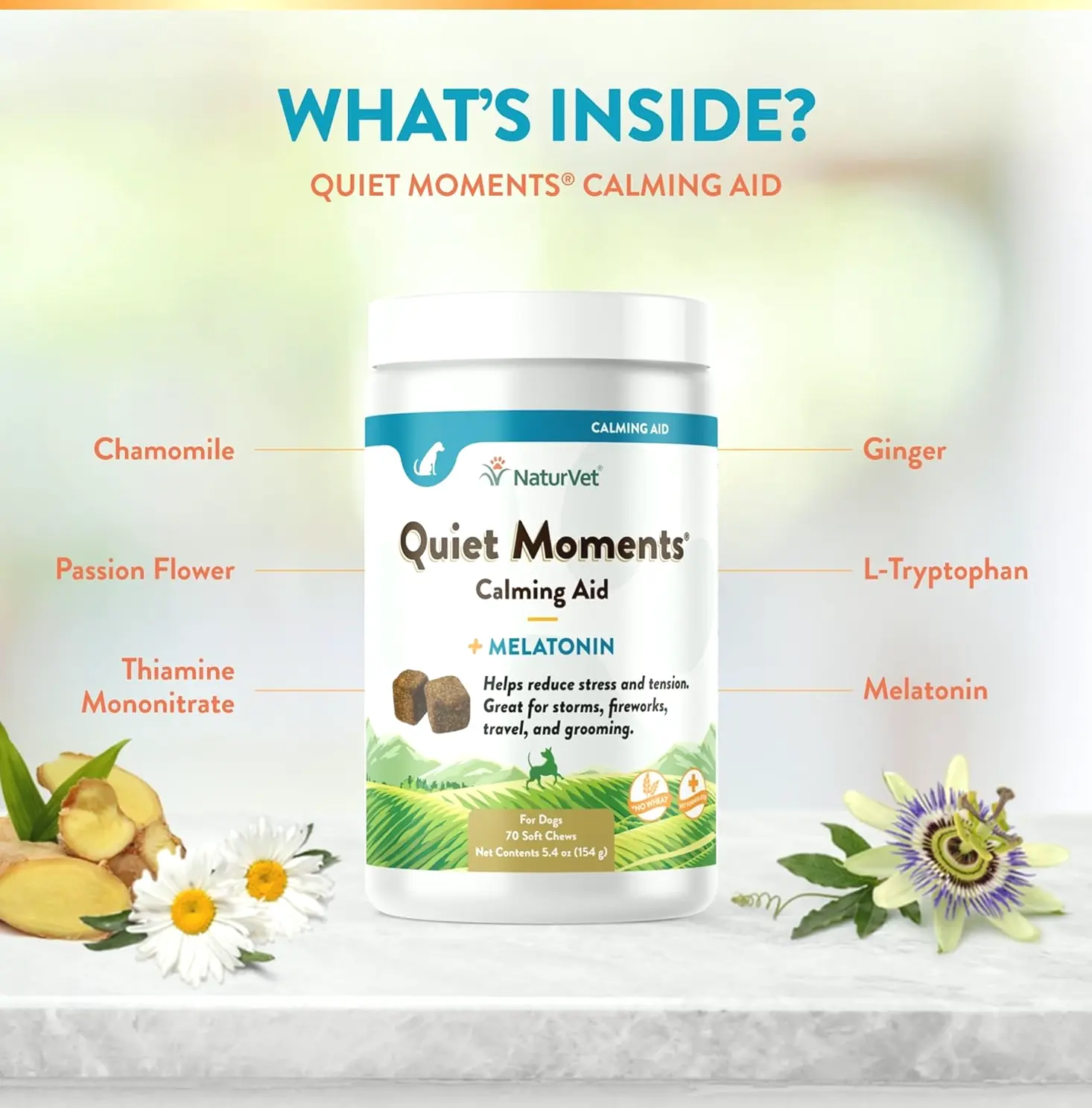 NaturVet Calming Canine Aid - 70 Soft Chews