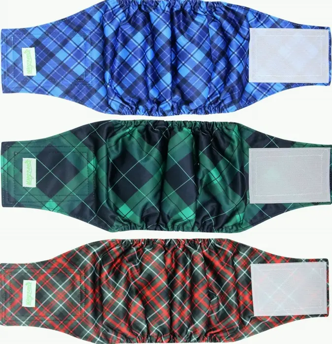 Washable Pet Belly Band - Set of 3