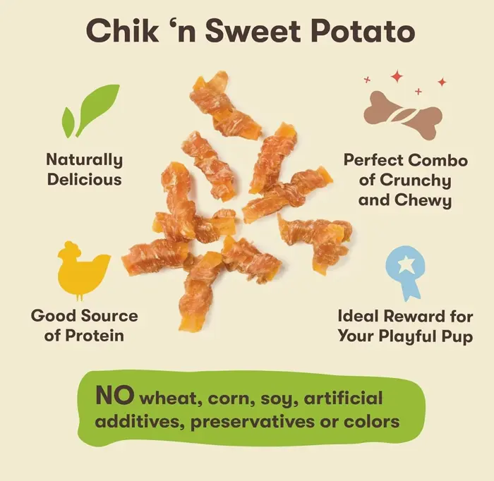 Natural Wrapped Chicken Sweet Potato Treats - Forty-Two Ounce