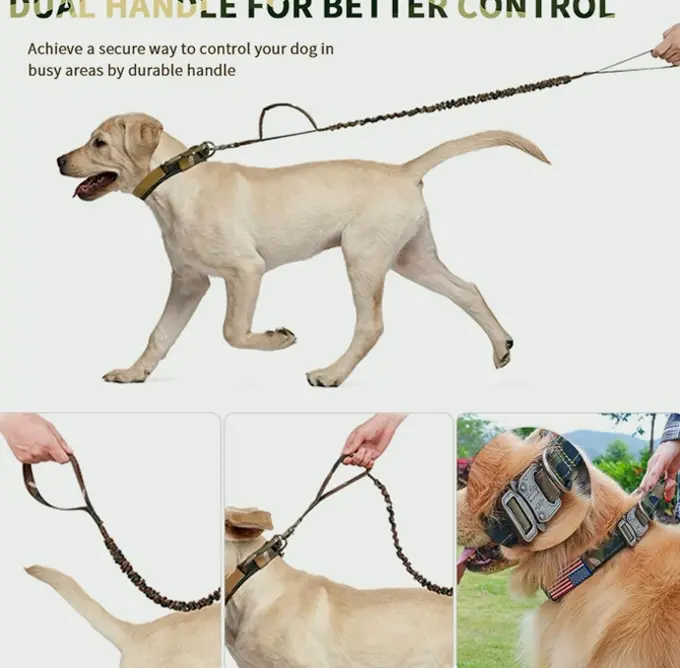 Military-Style Adjustable K9 Neckband and Lead Set
