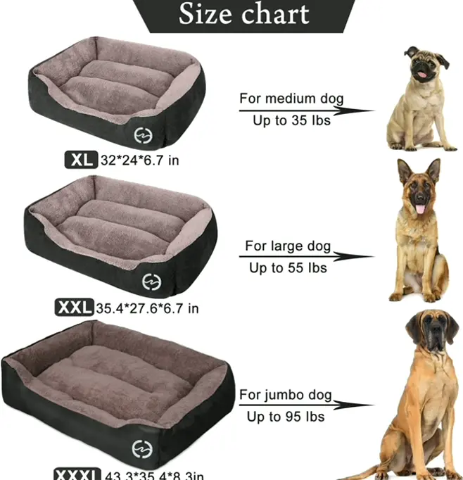 Comfy Washable Dog Bed with Orthopedic Construction for Large Dogs