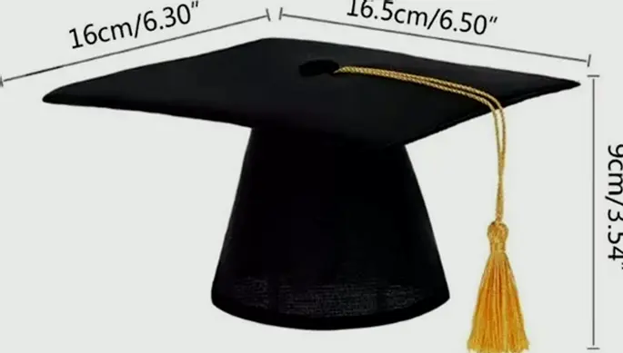 Pet Graduation Hat with Yellow Fringe