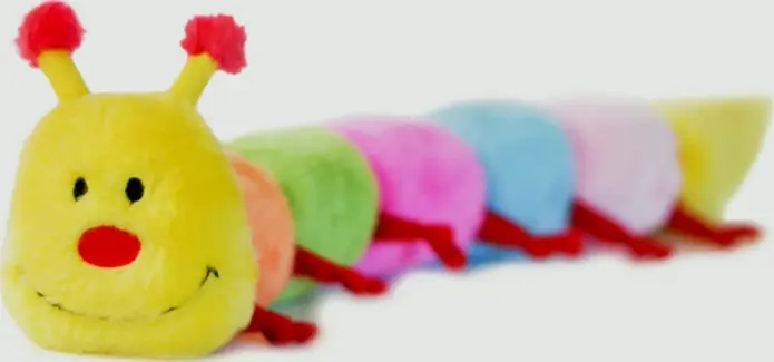 Vibrant Caterpillar Puppy Plaything with Squeakers