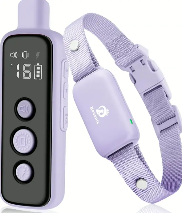 Bousnik Water-Resistant Dog Coaching Collar Violet