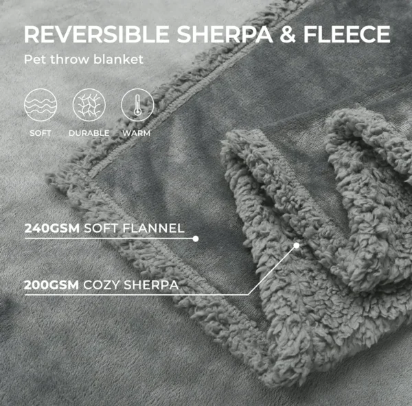Liquid-proof Pet Blanket – Reversible Fleece Cover