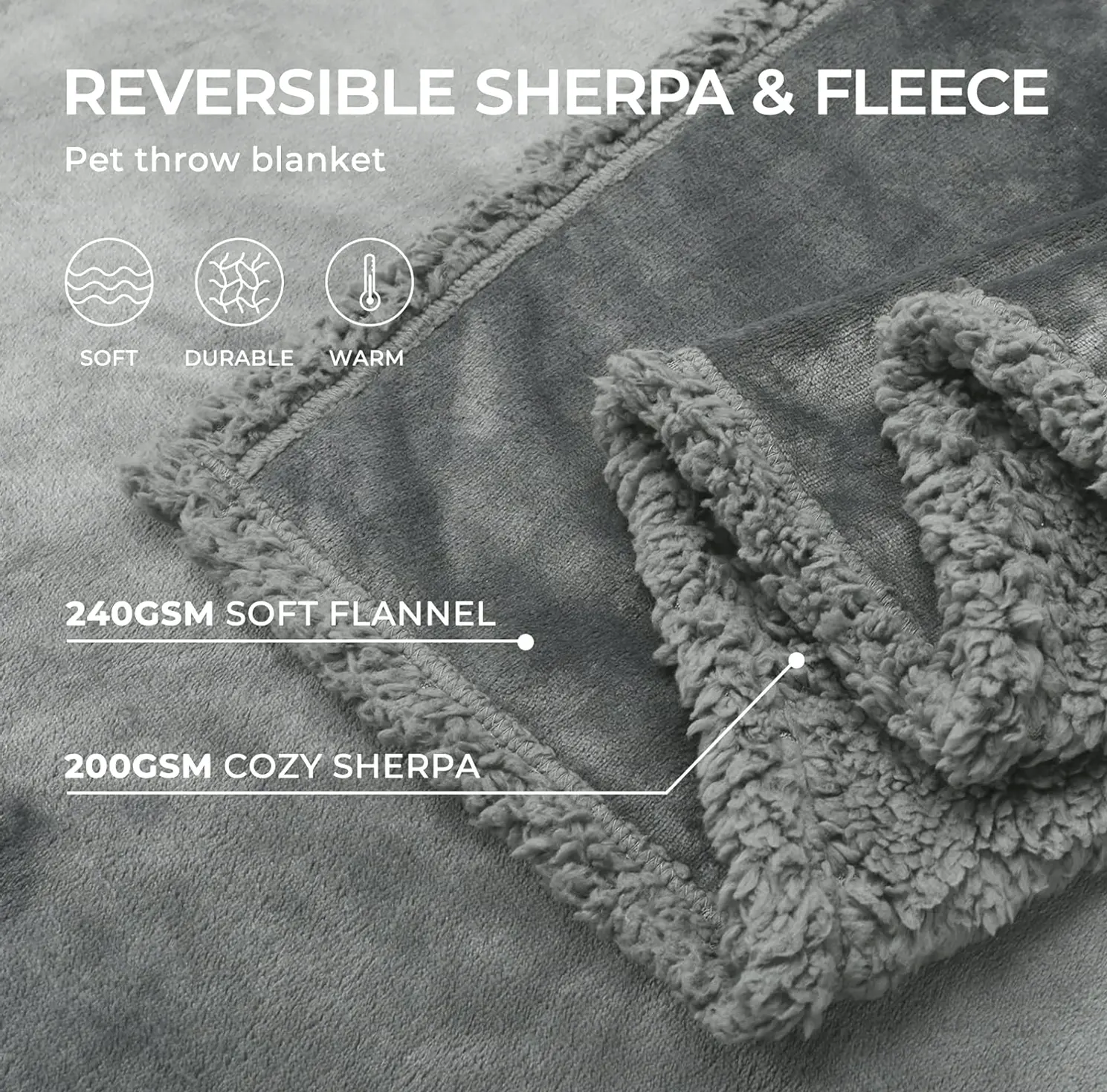 Liquid-proof Pet Blanket – Reversible Fleece Cover