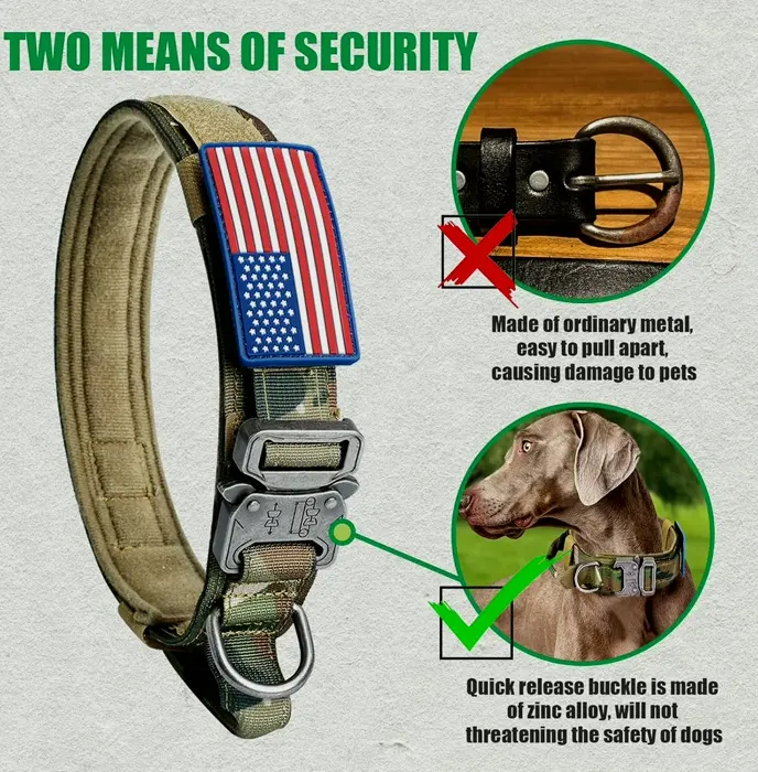Military-Style Adjustable K9 Neckband and Lead Set
