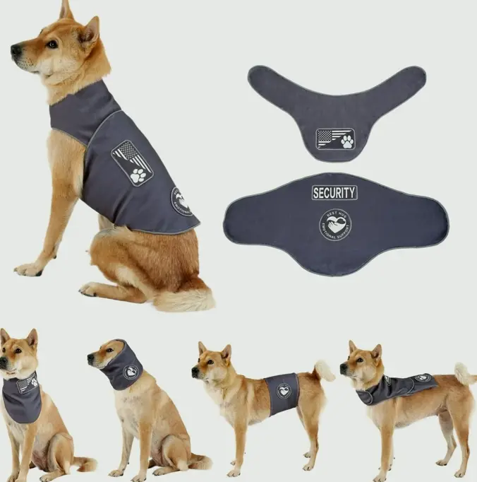 Customizable Pet Shirts: Calming Jacket & Suit - Multi-Functional Gray XS