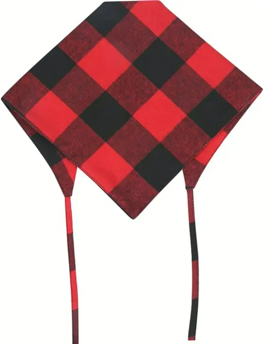 3 Set Pet Bandana Plaid Dual-Sided Triangular Bibs Accessories for Dogs Cats Animals XL