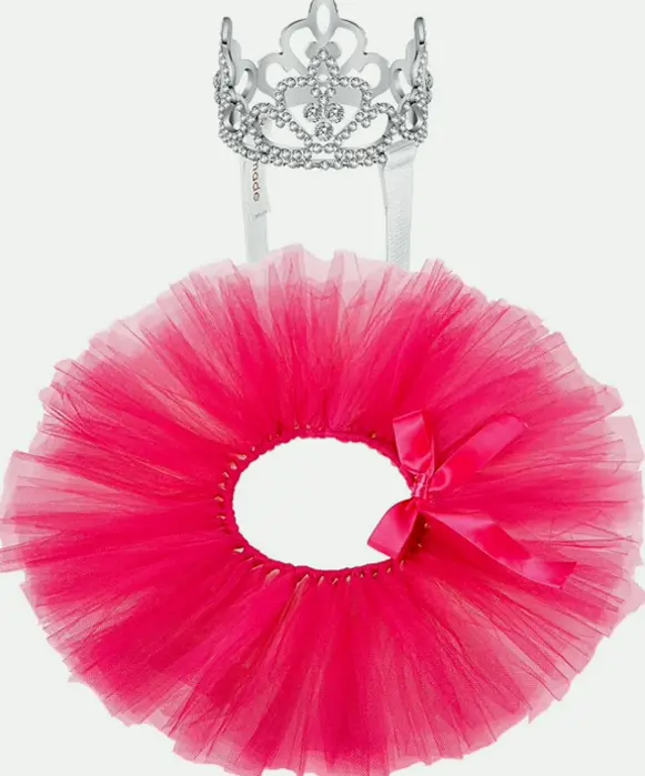 2 Pcs Dog Crown and Tutu Dress Set for Parties and Photos