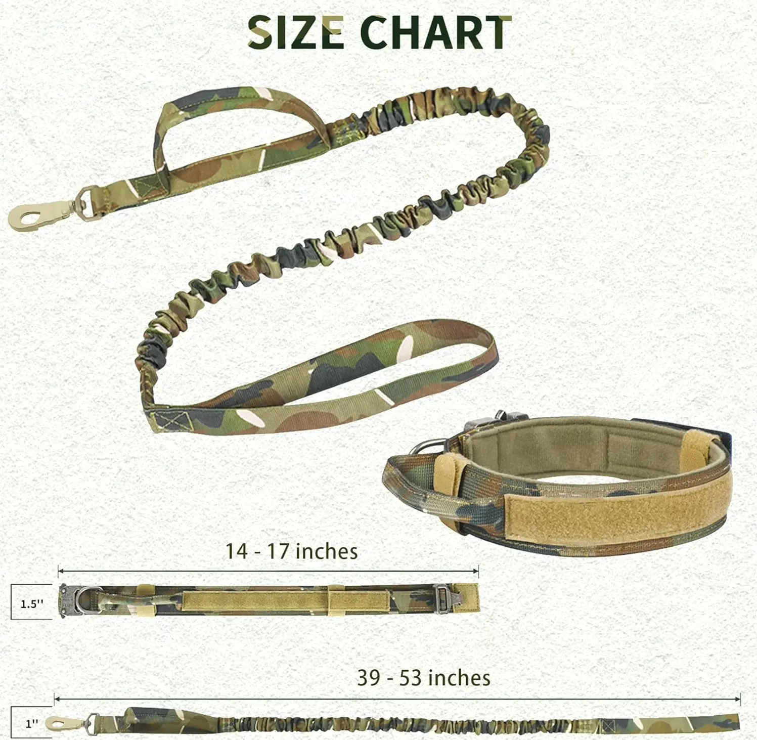 Military-Style Adjustable K9 Neckband and Lead Set