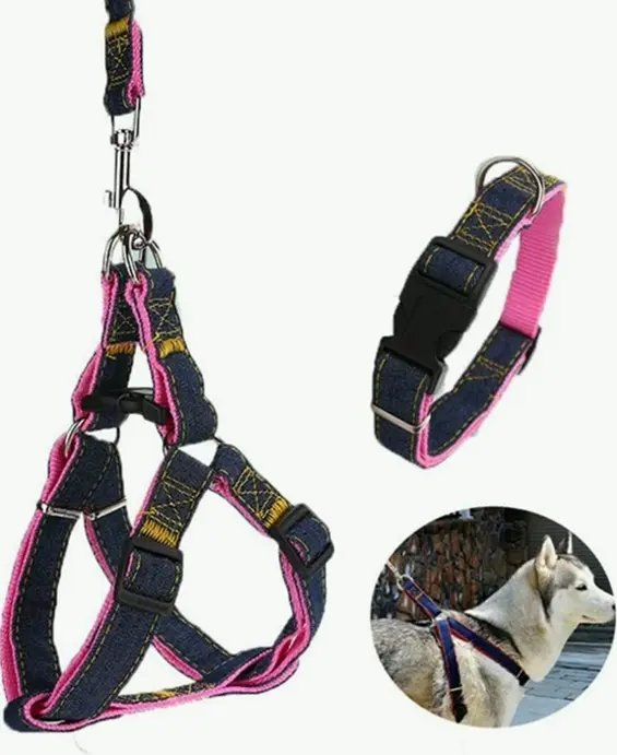 Jean Pet Harness Kit for Puppy Kitten, Flexible