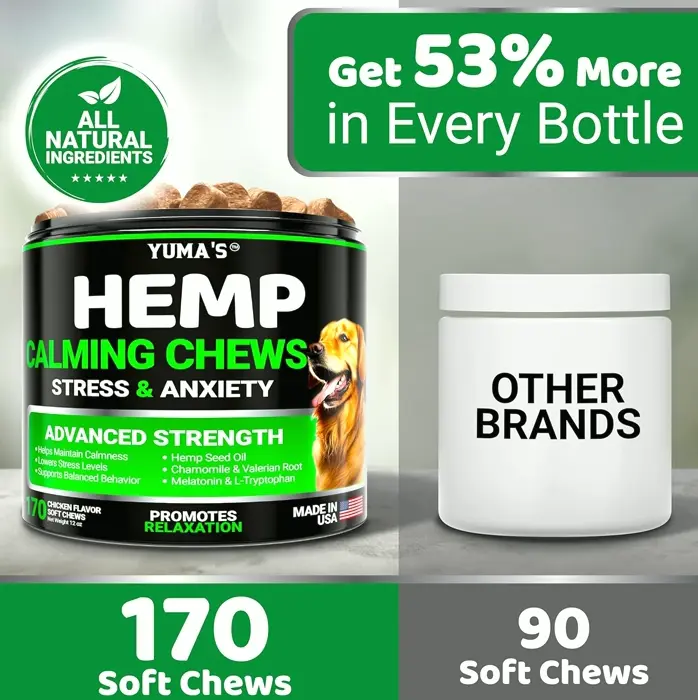 Yuma Calming Chews for Dogs - Stress Relief - 170 Treats