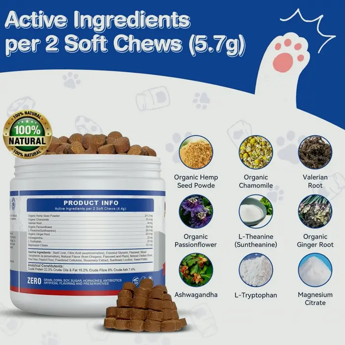 Calming Chews for your Dogs - All Natural Components