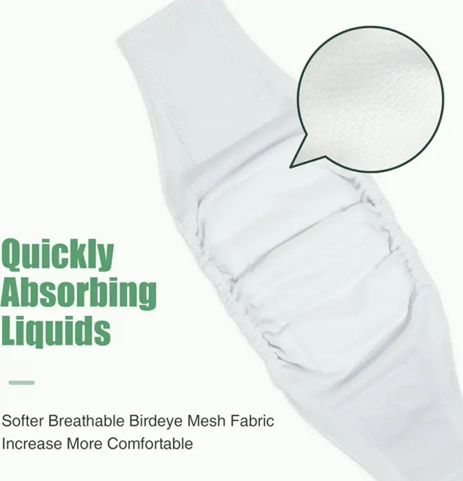 Washable Pet Belly Band - Set of 3