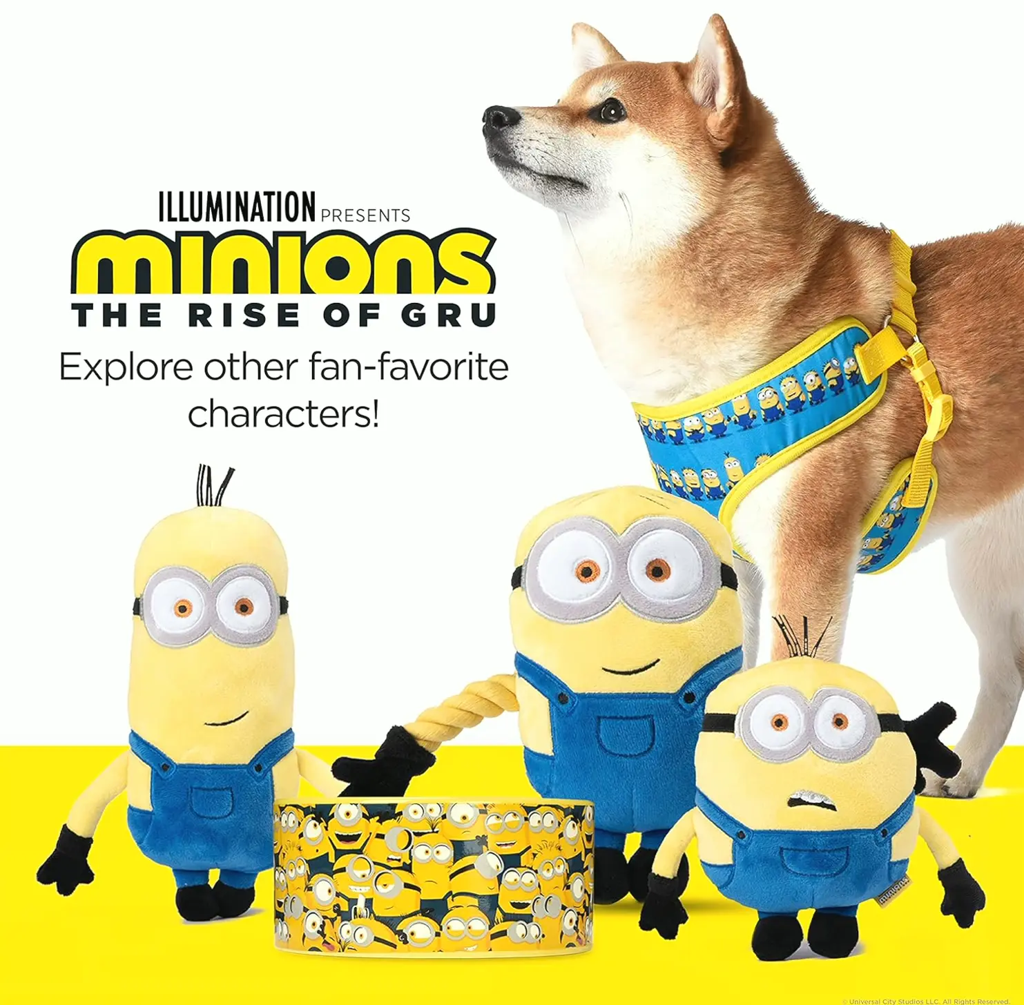 Despicable Me Pet Neckband, Small, Colorful Minions Design