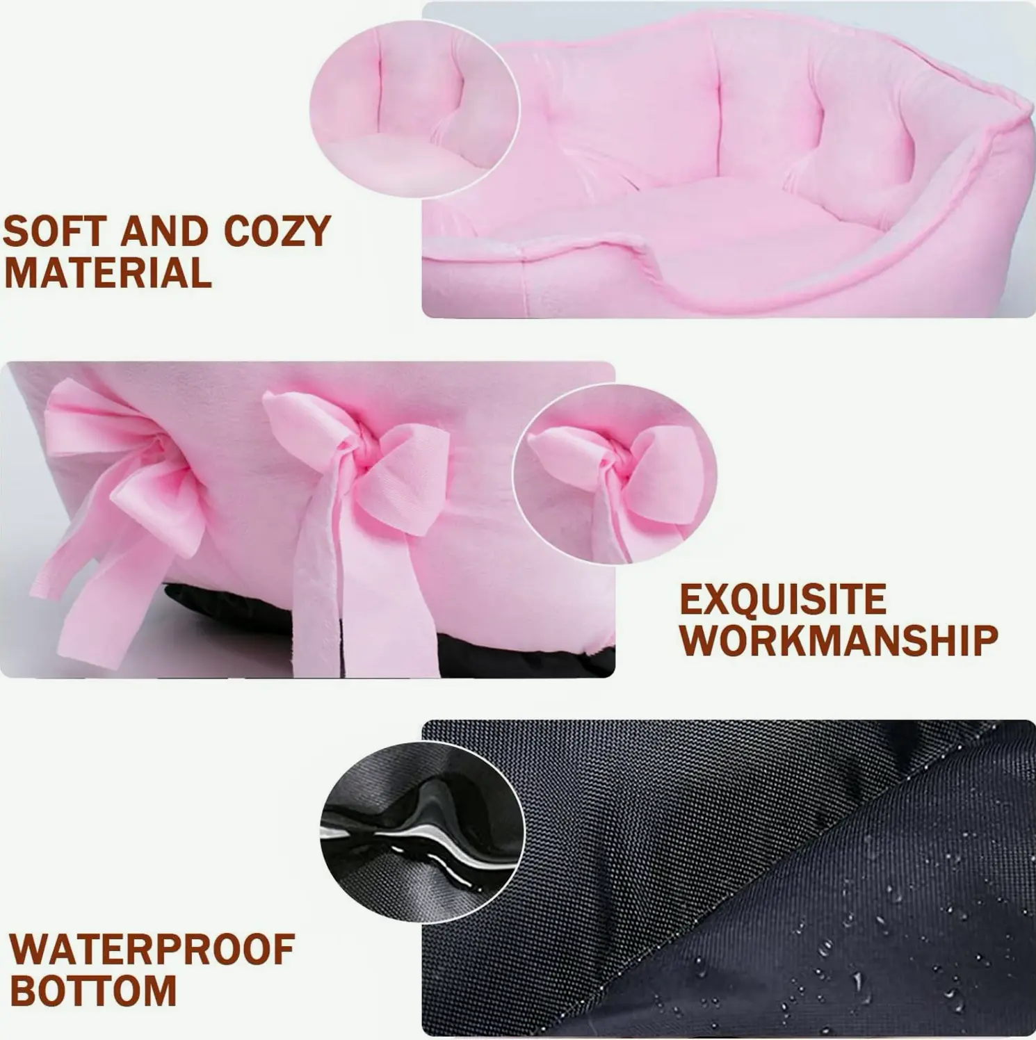 Adorable Princess Pet Cushion, Comfortable Bow Bed for Tiny Pets