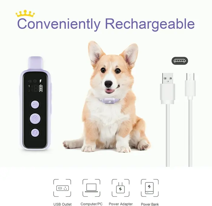 Bousnik Water-Resistant Dog Coaching Collar Violet