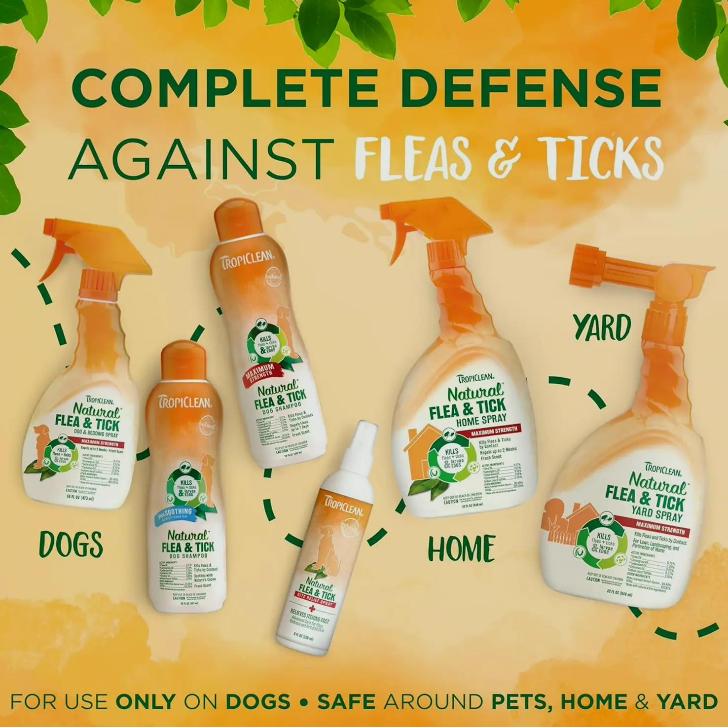 Natural Flea & Tick Treatment for Canines, 16oz