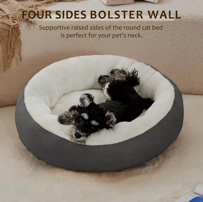 Heart's cabin Circular Donut Animal Comfort Mattress, 20in For Pets