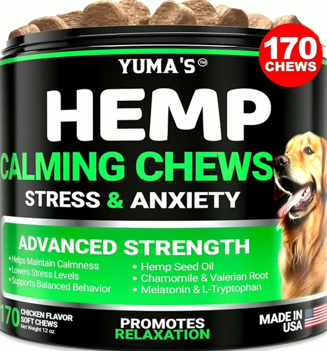 Yuma Calming Chews for Dogs - Stress Relief - 170 Treats