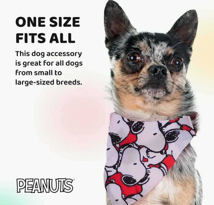 Peanuts Dog Bandana, Comfortable Clothing for All Dogs