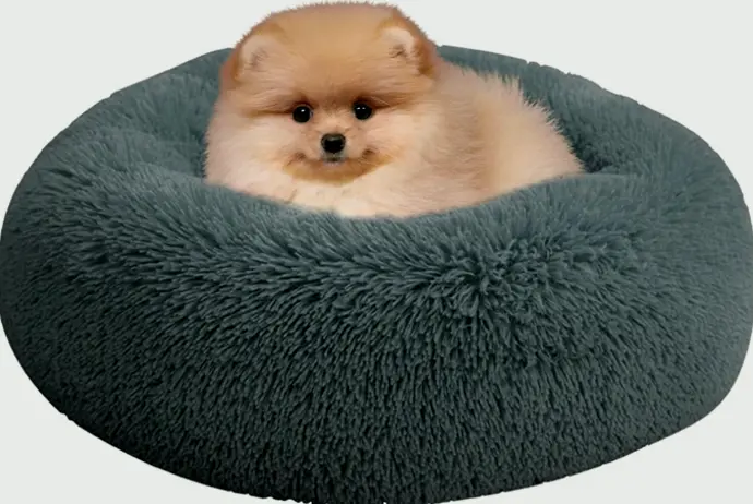 Comforting Dog Bed for Small Dogs & Cats, Washable Round Cat Cushion